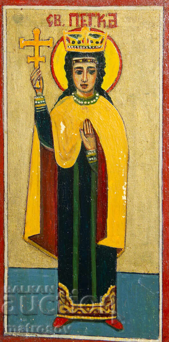 Hand-painted icon, tempera paints, Saint Petka with price 200.00 BGN | € 102.26