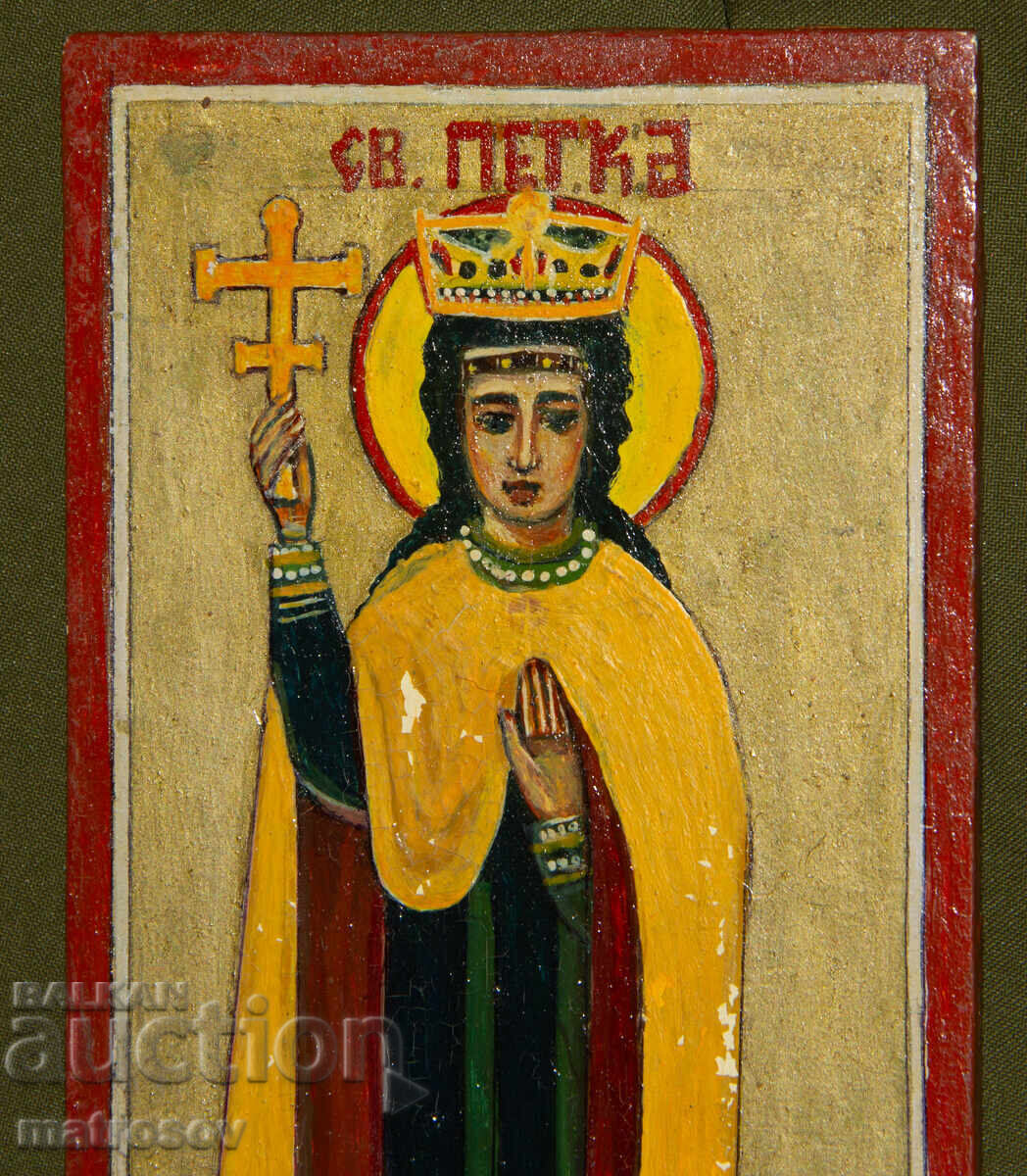 Delivery of Hand-painted icon, tempera paints, Saint Petka