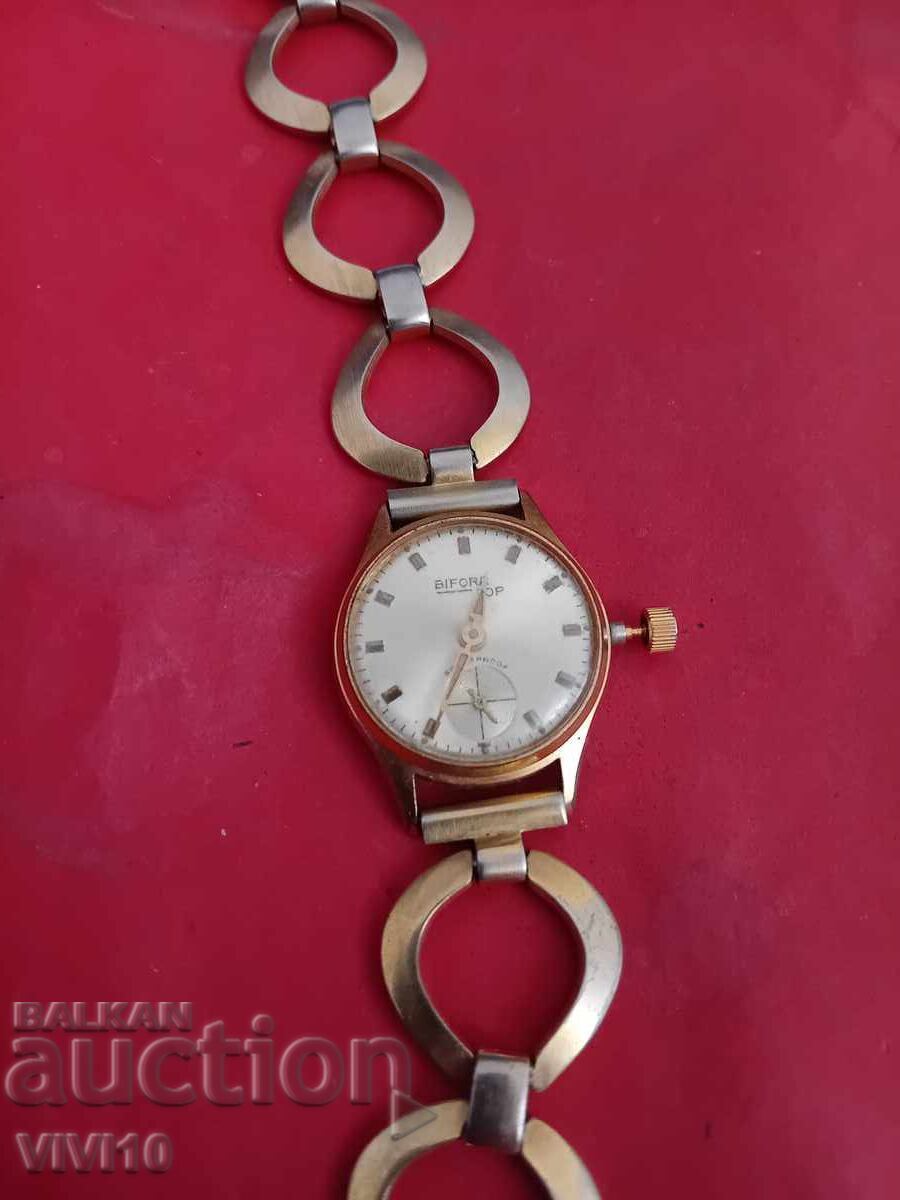 Ceas de damă Bifora, Placat cu aur 20 m Ceas de damă Bifora, Placat cu aur 20 m