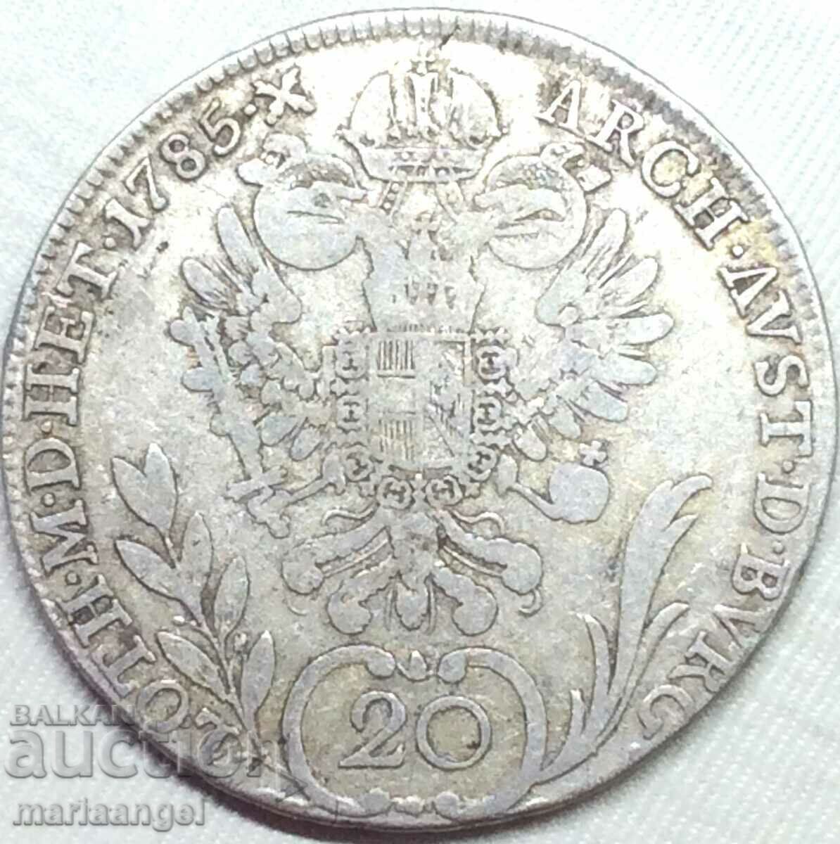 20 Kreuzers 1785 Austria A - Viena Joseph II argint 29 mm cu preț 59.00 BGN | € 30.17