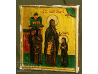 Sfântul Ioan Rilski și Luca, icoană pictată manual, culori tempera