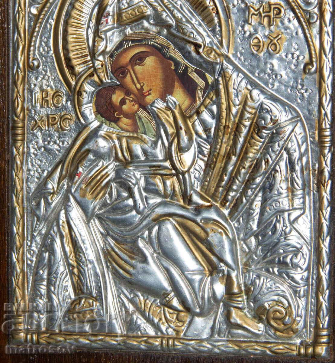 Εικόνα, μεταλλικά εξαρτήματα, λιθογραφία, Παναγία με το Θείο Βρέφος - 5