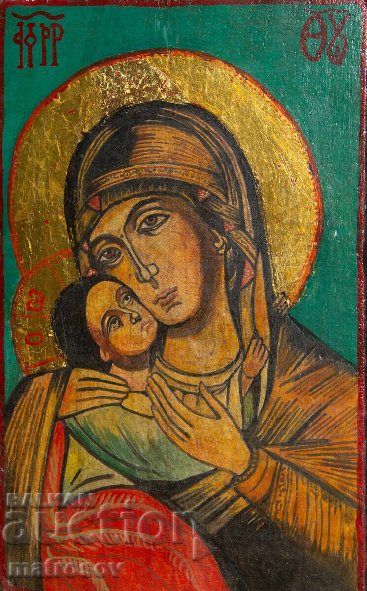 Sfânta Fecioară Maria cu Pruncul, icoană pictată manual, culori tempera cu preț 200.00 BGN | € 102.26 Sfânta Fecioară Maria cu Pruncul, icoană pictată manual, culori tempera cu preț 200.00 BGN | € 102.26