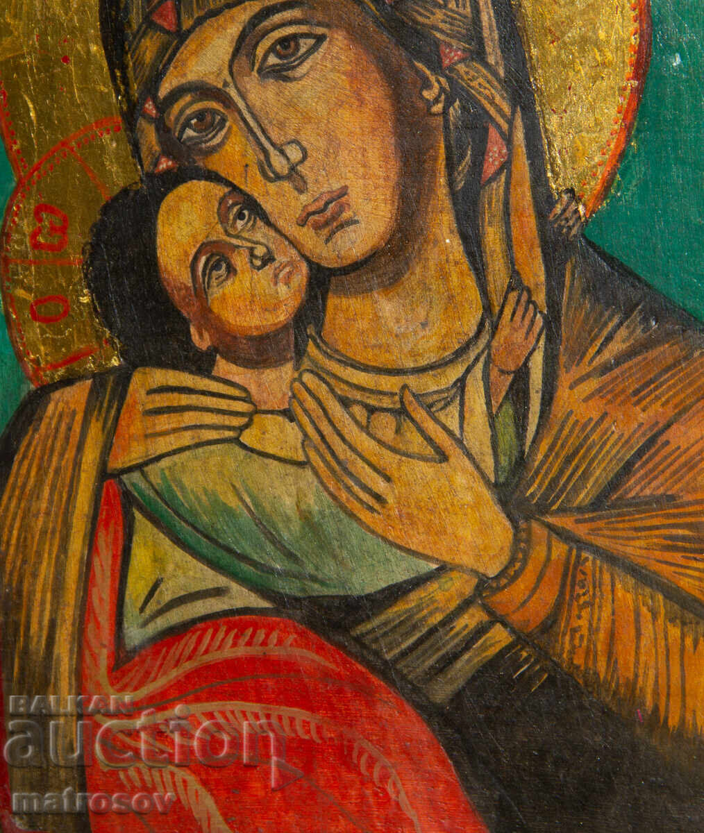 Sfânta Fecioară Maria cu Pruncul, icoană pictată manual, culori tempera - 5 Sfânta Fecioară Maria cu Pruncul, icoană pictată manual, culori tempera - 5