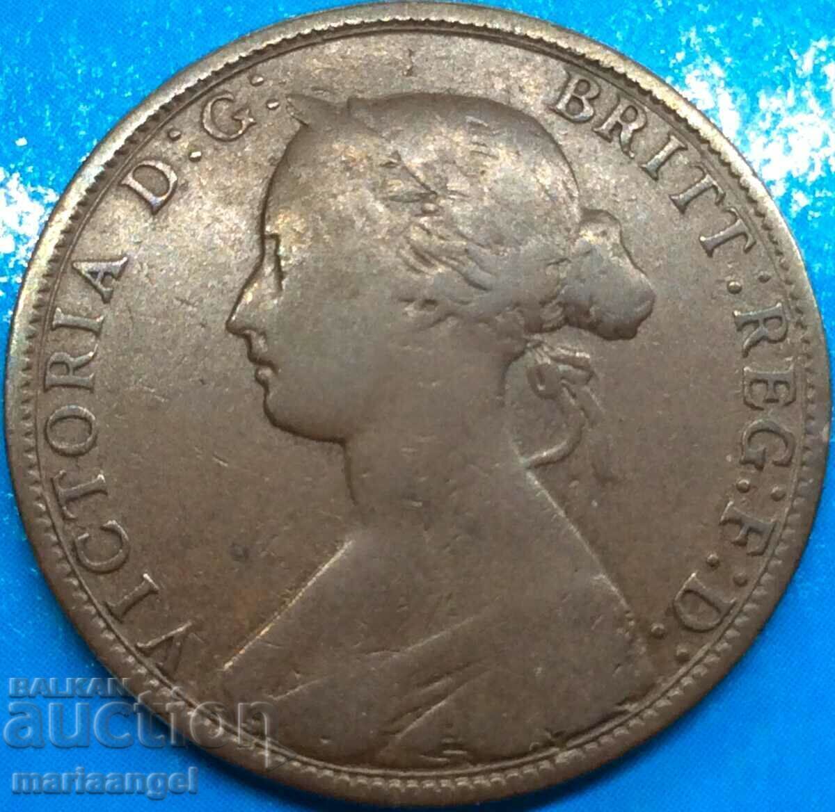 Marea Britanie 1/2 Penny 1862 Bronz - 6 Marea Britanie 1/2 Penny 1862 Bronz - 6