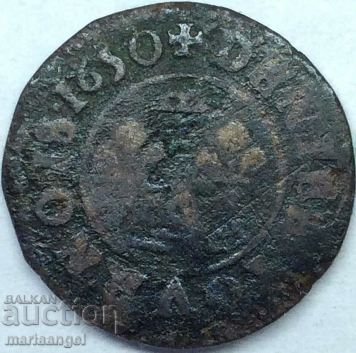 Παράδοση Γαλλία Denier Tournois A-Paris Gaston Orléans - αρκετά σπάνιο