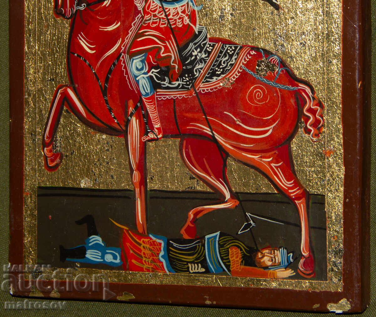Sfântul Dumitrie, icoană pictată manual, tempera, aurire - 5