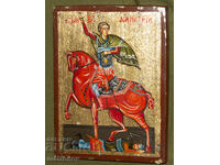 Sfântul Dumitrie, icoană pictată manual, tempera, aurire