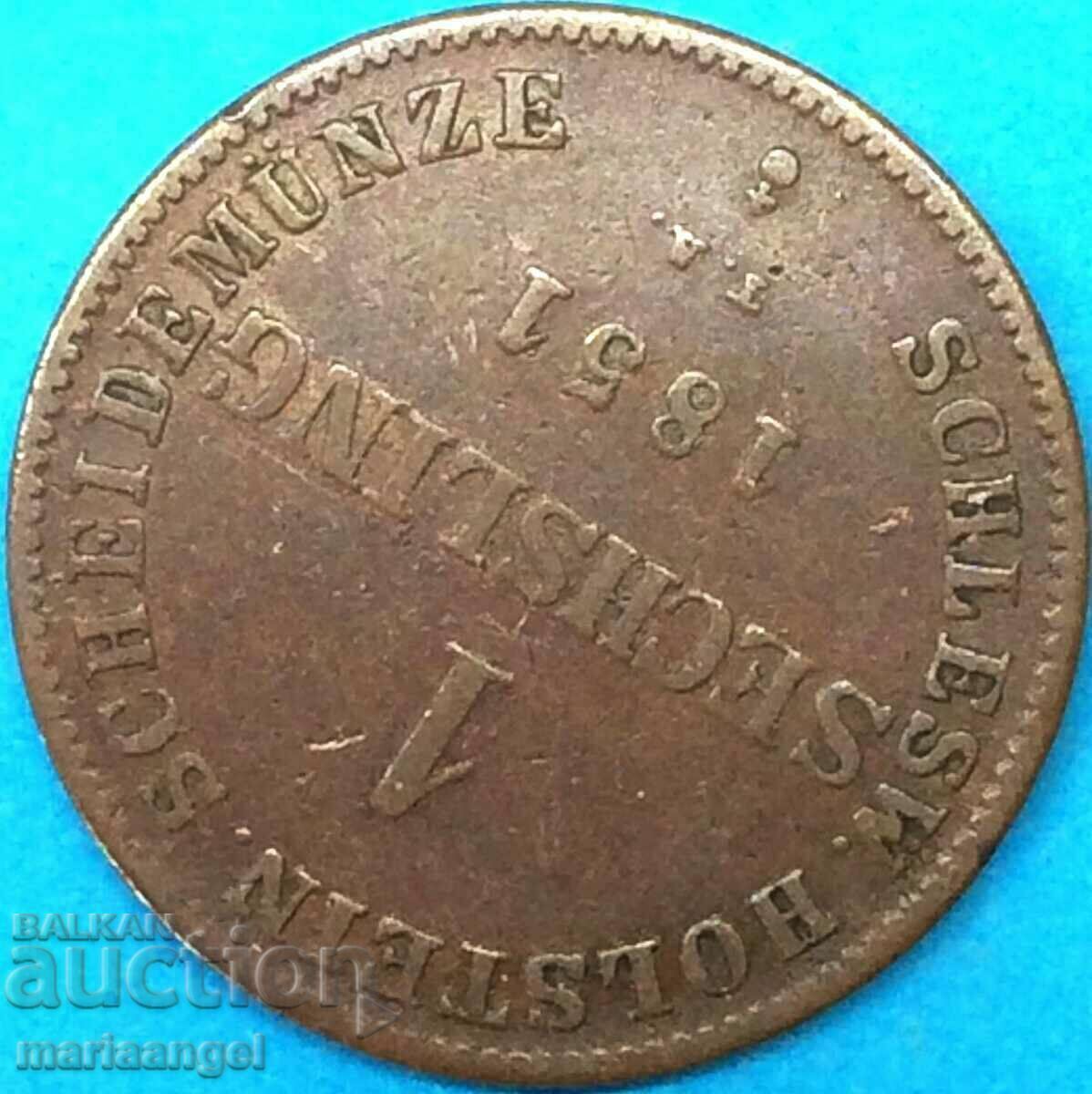 Δημοπρασία 1 Zechsling 1851 Γερμανία Schleswig-Holstein - αρκετά σπάνιο