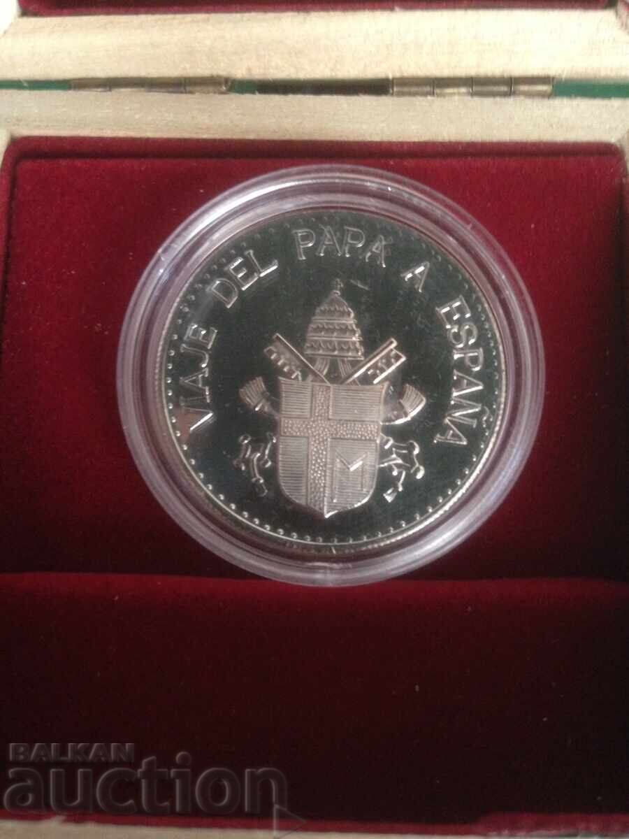 Vatican Pope John Paul II Visit to Spain Silver 16 gr with price 39.00 BGN | € 19.94