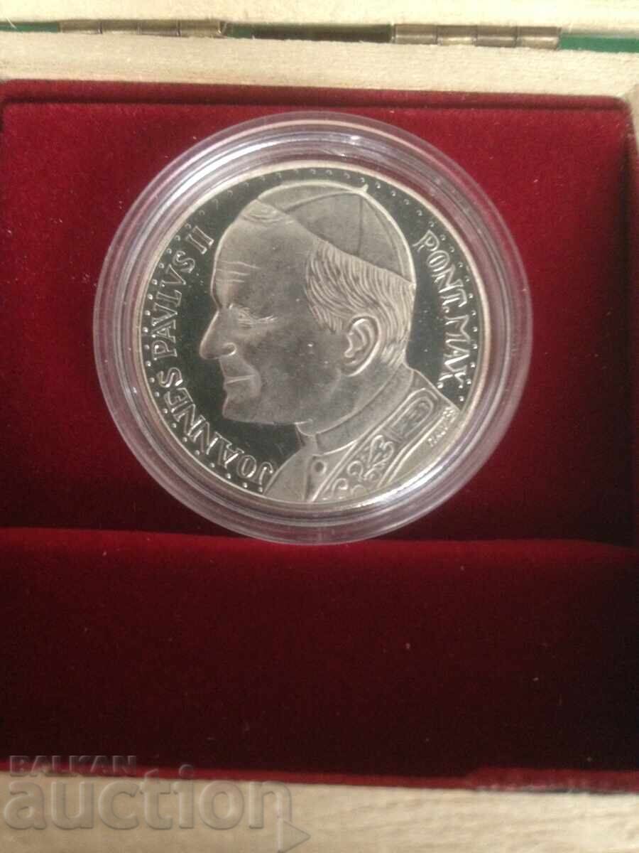 Vatican Pope John Paul II Visit to Spain Silver 16 gr