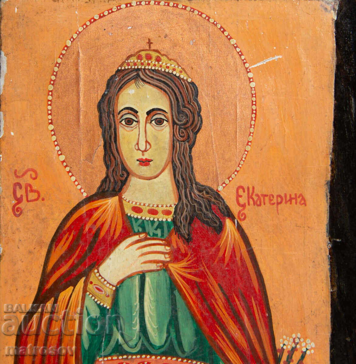 Παράδοση Χειροποίητη εικόνα, με τέμπερα, Αγία Αικατερίνη