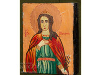 Icoană pictată manual, culori tempera, Sfânta Ecaterina