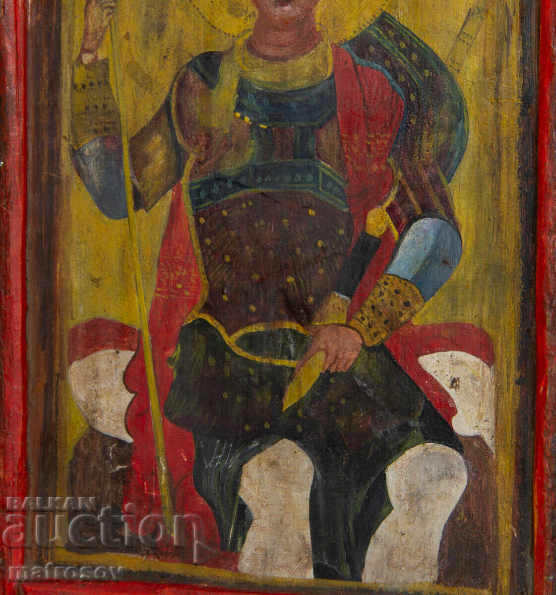 Icoană pictată manual, culori tempera, Sf. Gheorghe Biruitorul - 5