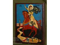 Icoană pictată manual, culori tempera, Sfântul Dumitru