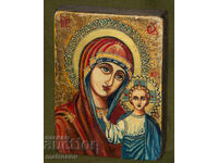 Sfânta Fecioară Maria cu Pruncul, icoană pictată manual, culori tempera