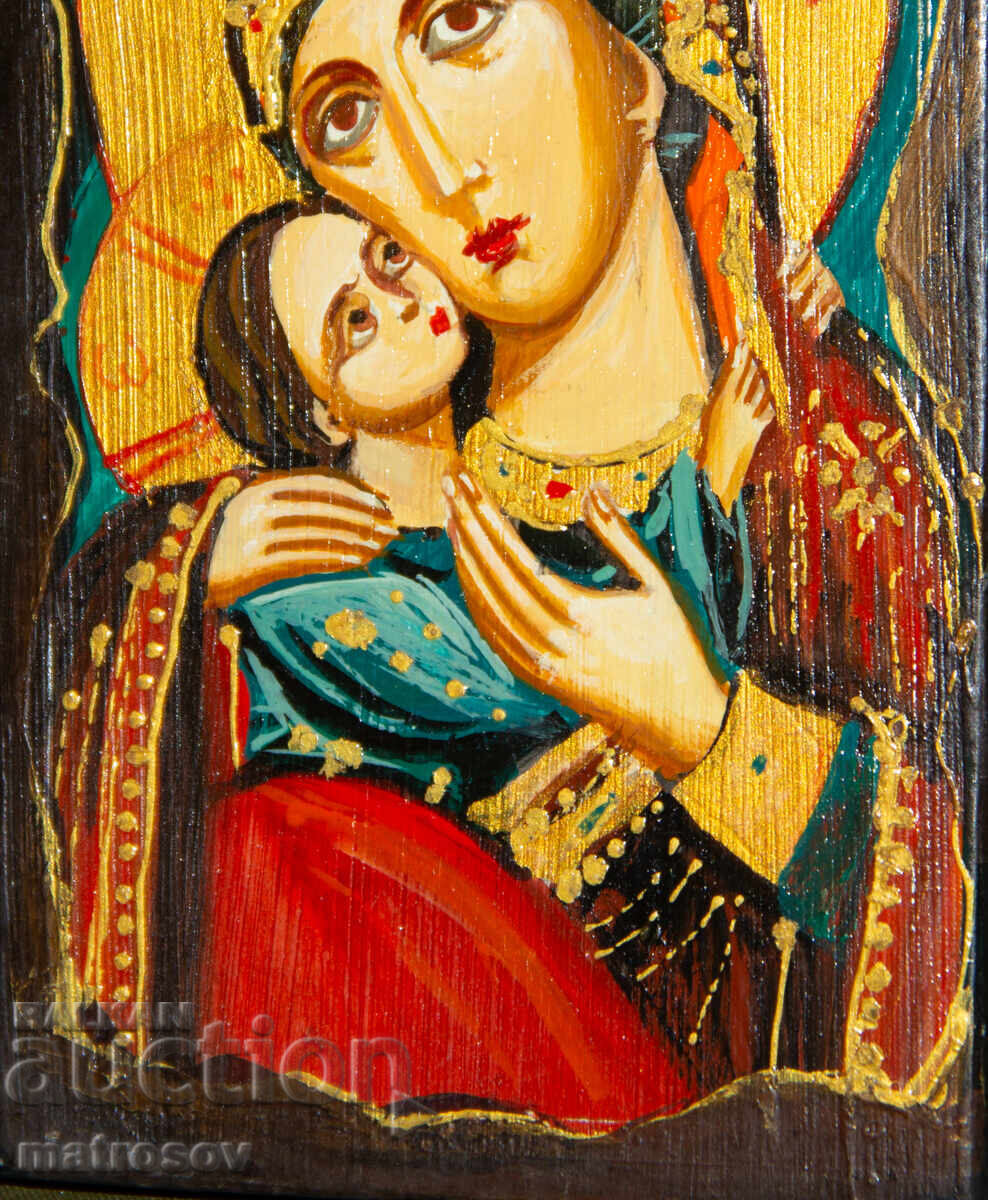 Συλλογή της Θεοτόκου με το Βρέφος, χειροποίητη εικόνα, τέμπερα - 5