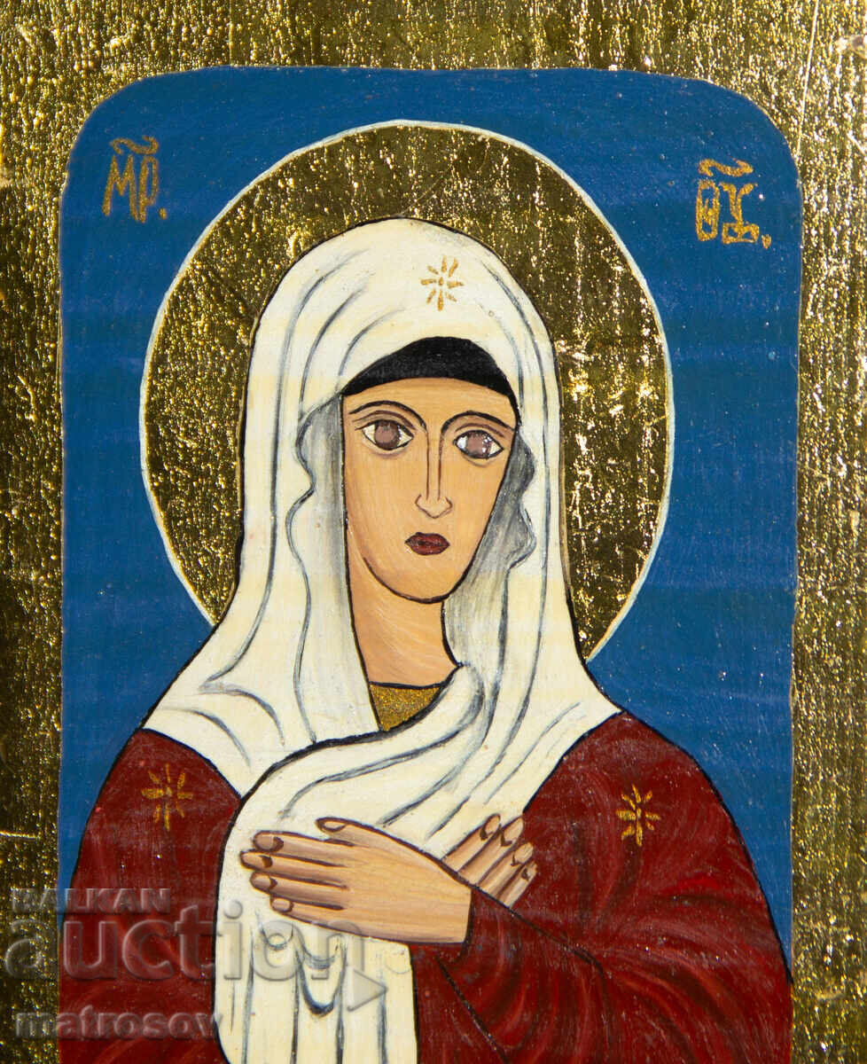 Delivery of Virgin Mary, hand-painted icon, tempera paints