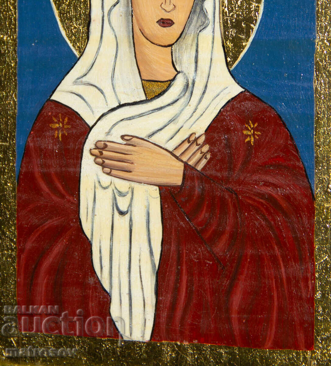 Virgin Mary, hand-painted icon, tempera paints - 5