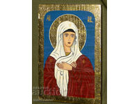 Fecioara Maria, icoană pictată manual, culori tempera