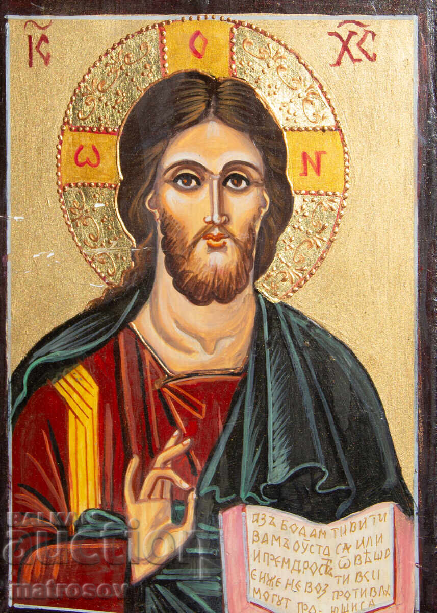 Jesus Christ, hand-painted icon, tempera paints