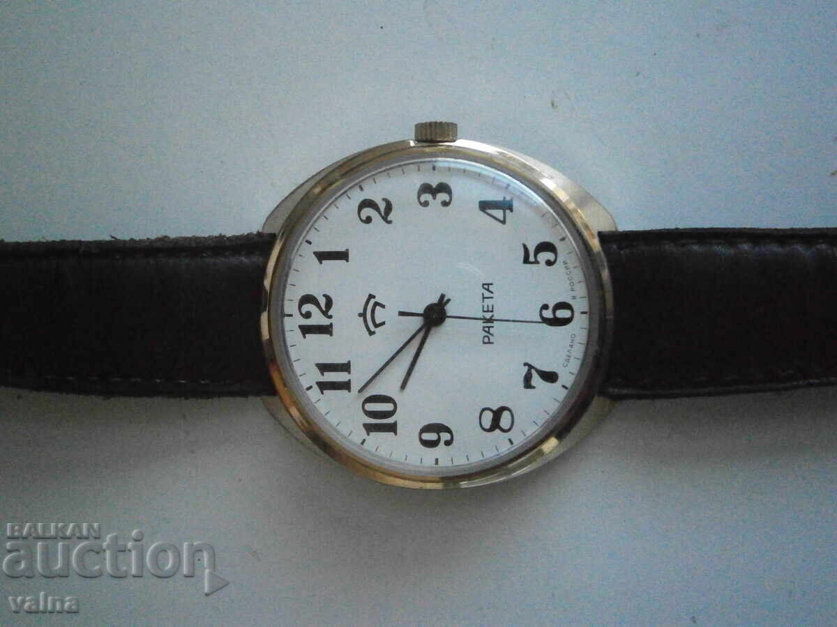 Auction  RAKETA, 19 jewels, 2609 HA, USSR, Au, case XL - 39 mm! TOP!