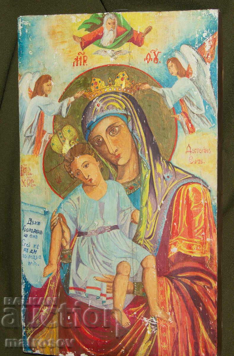 Παναγία με το Θείο Βρέφος, χειροποίητη εικόνα, τέμπερα