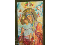 Holy Mother with the Child, hand-painted icon, tempera
