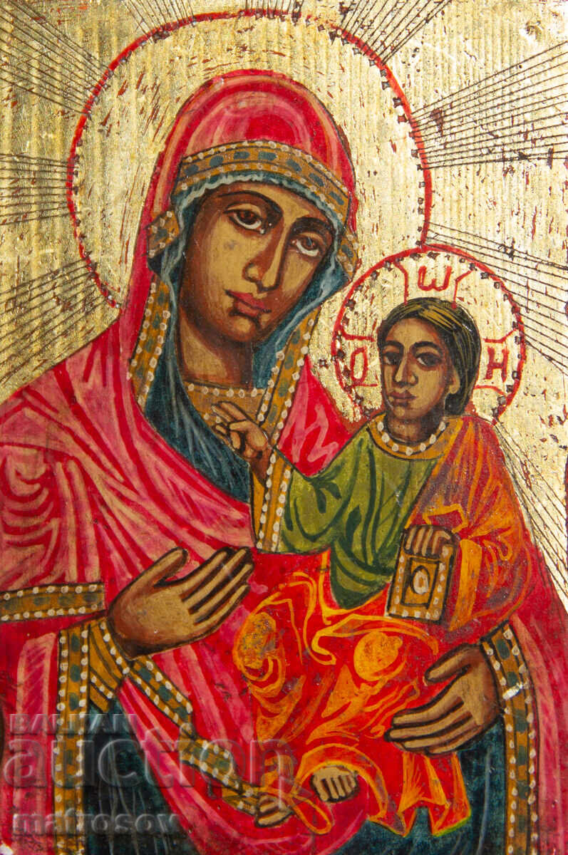 Παναγία με το Θείο Βρέφος, χειροποίητη εικόνα, τέμπερα με τιμή 200.00 BGN | € 102.26