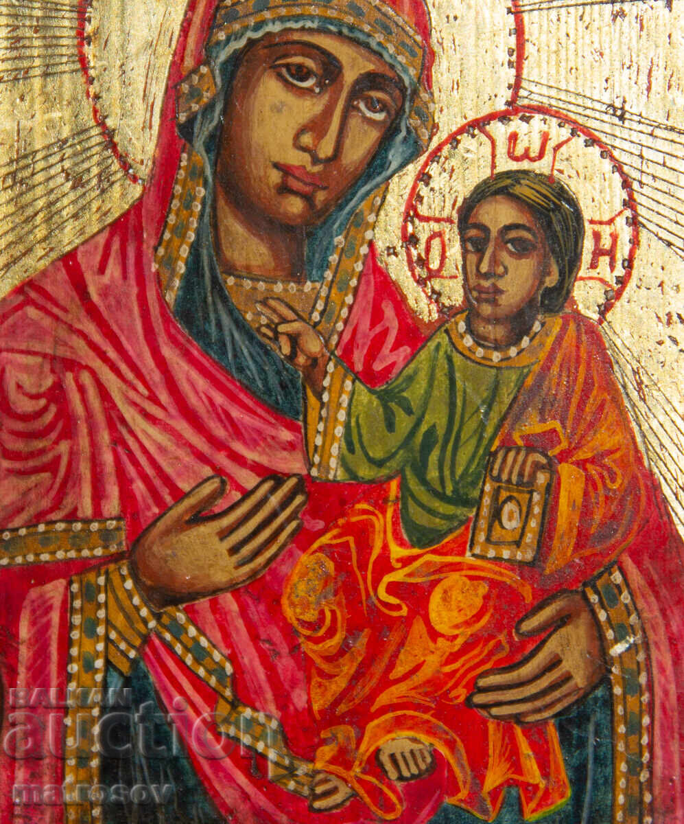 Παναγία με το Θείο Βρέφος, χειροποίητη εικόνα, τέμπερα - 5