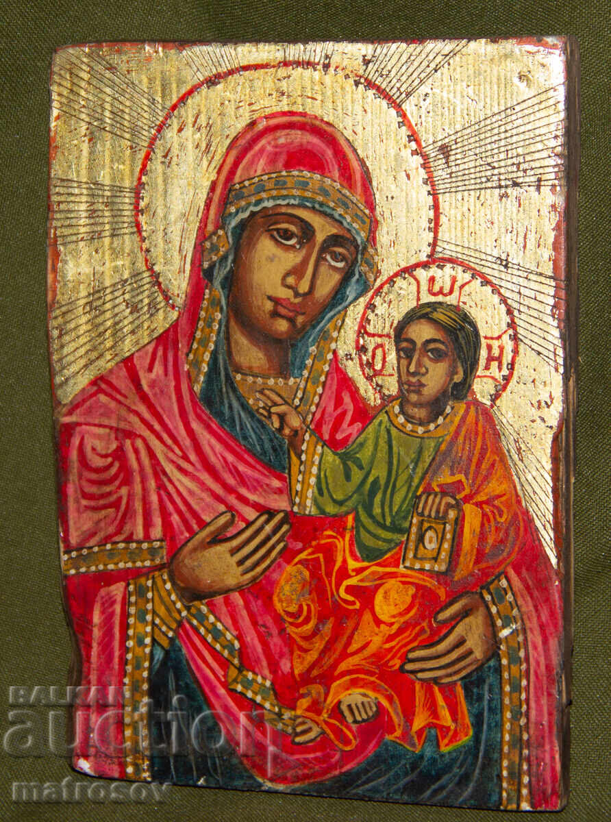 Παναγία με το Θείο Βρέφος, χειροποίητη εικόνα, τέμπερα