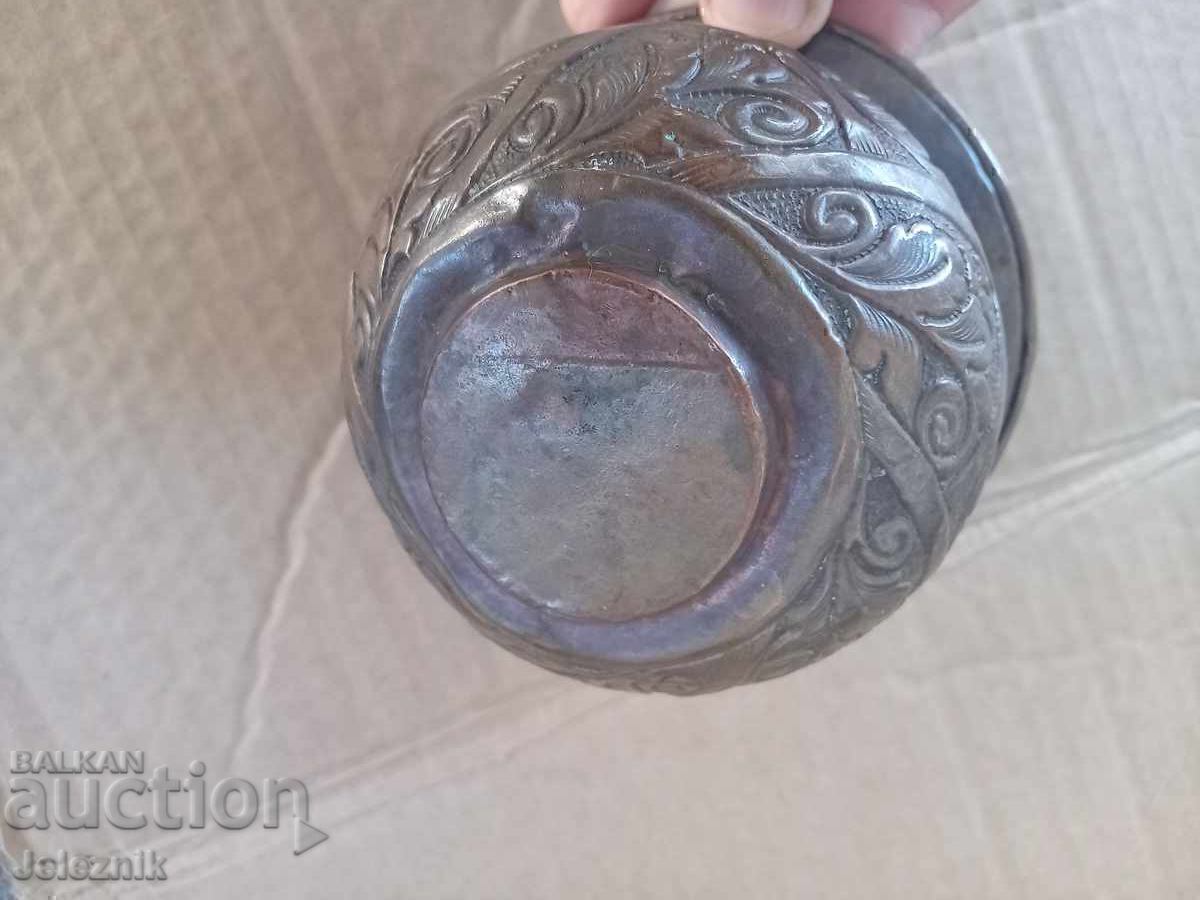 Аукцион Рядък Старинен Меден Съд-Ръчно Изработен-19век.