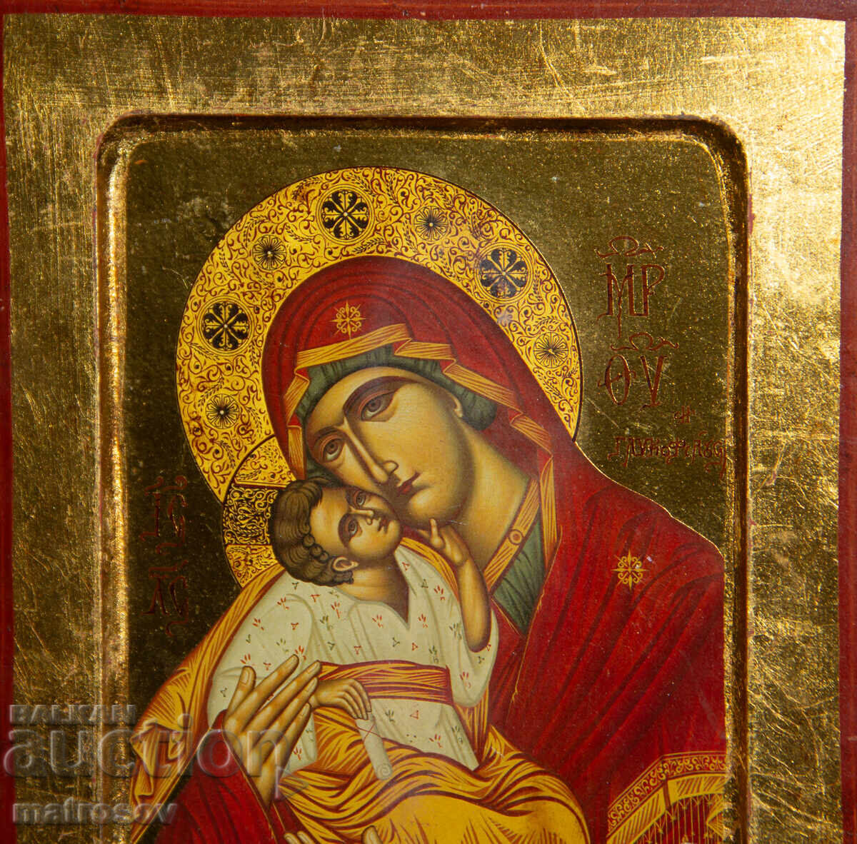 Livrarea Icoană pictată manual, tempera, Sf. Fecioară Maria cu Pruncul