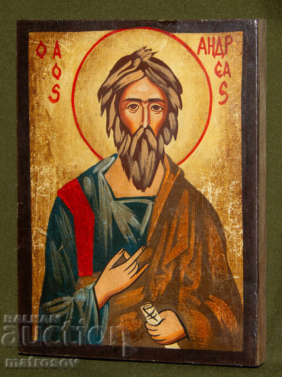 Sfântul Andrei, icoană pictată manual, culori tempera