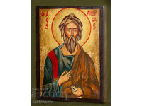 Sfântul Andrei, icoană pictată manual, culori tempera