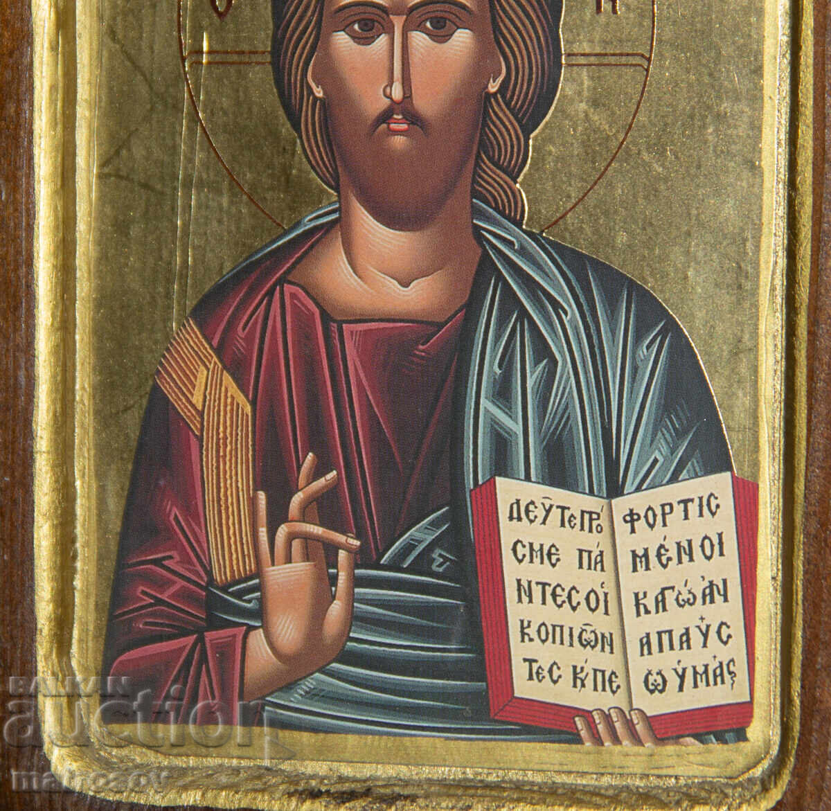 Iisus Hristos Pantocrator, icoană pictată manual, culori tempera - 5