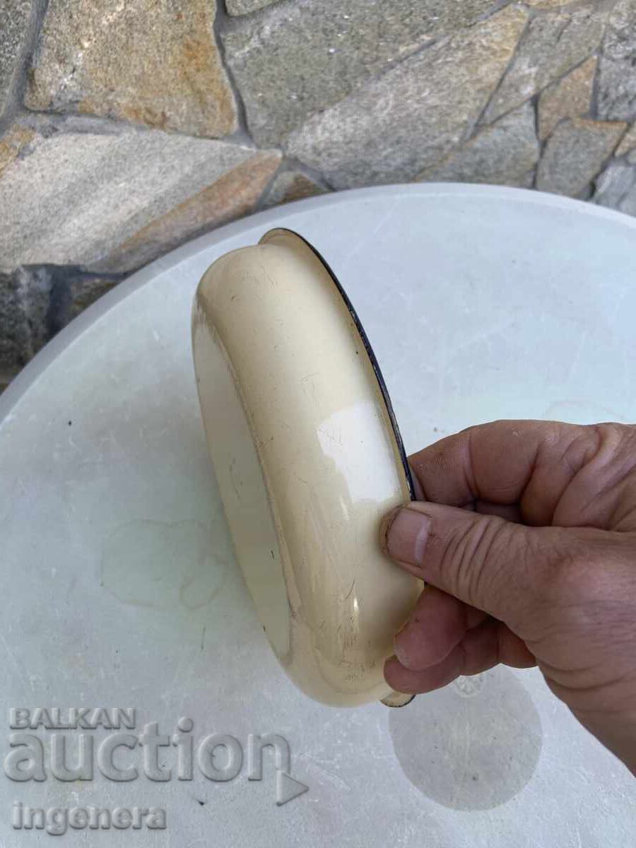 Enamelled Frying Pan from the Socialist Era Bulgaria, Marked - 6 Enamelled Frying Pan from the Socialist Era Bulgaria, Marked - 6