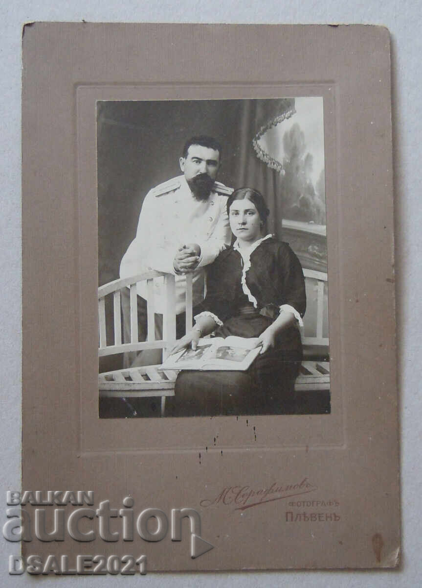 Family portrait officer 1914 M. Serafimov-Pleven photo cardboard