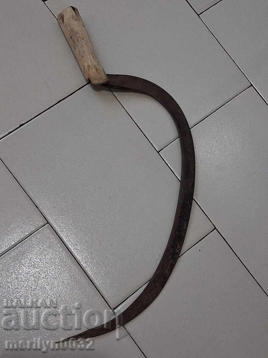 Παλιό σφυρήλατο δρεπάνι γεωργικό εργαλείο σφυρήλατο σίδηρο - 5