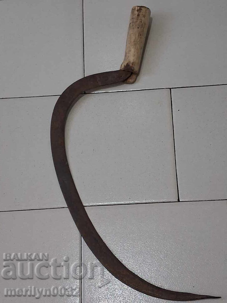 Παλιό σφυρήλατο δρεπάνι γεωργικό εργαλείο σφυρήλατο σίδηρο - 7