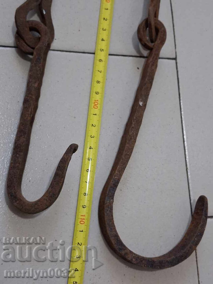 Auction Old Wrought Iron Hearth Chain Wrought Iron Hook Chain Auction Old Wrought Iron Hearth Chain Wrought Iron Hook Chain