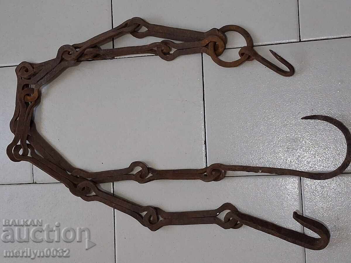 Old Wrought Iron Hearth Chain Wrought Iron Hook Chain Old Wrought Iron Hearth Chain Wrought Iron Hook Chain