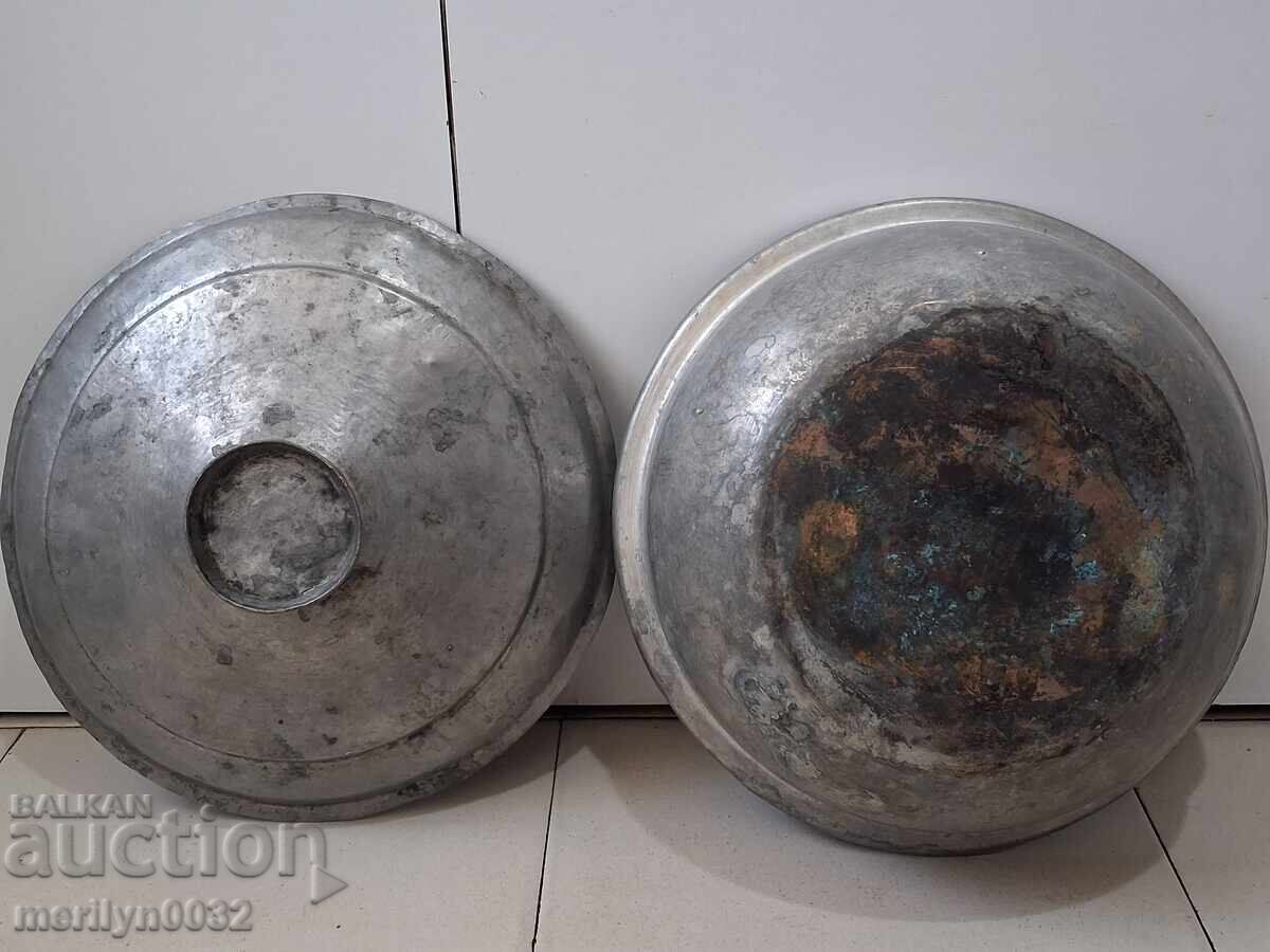 Licitație Oală de cupru cu capac, vas de cupru, cazan, basan