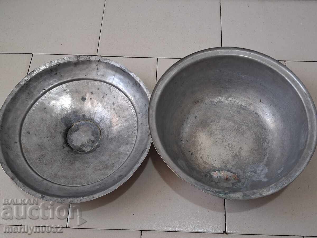 Livrarea Oală de cupru cu capac, vas de cupru, cazan, basan