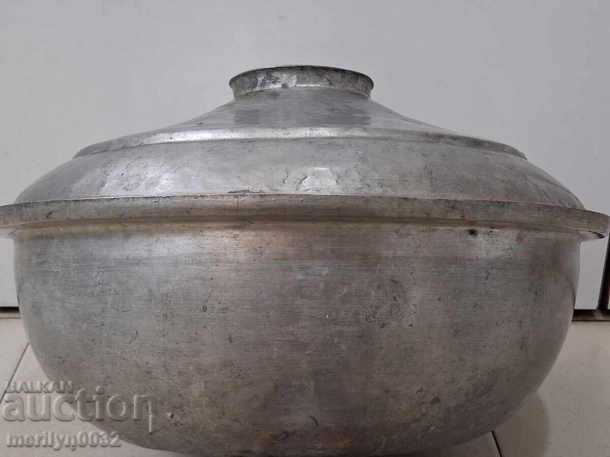 Oală de cupru cu capac, vas de cupru, cazan, basan - 7