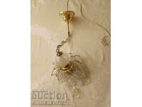 Elegant Czech Brass Crystal Chandelier