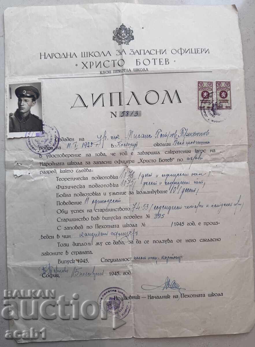 Диплом Школа Запасни Офицери “Христо Ботев” Диплом Школа Запасни Офицери “Христо Ботев”