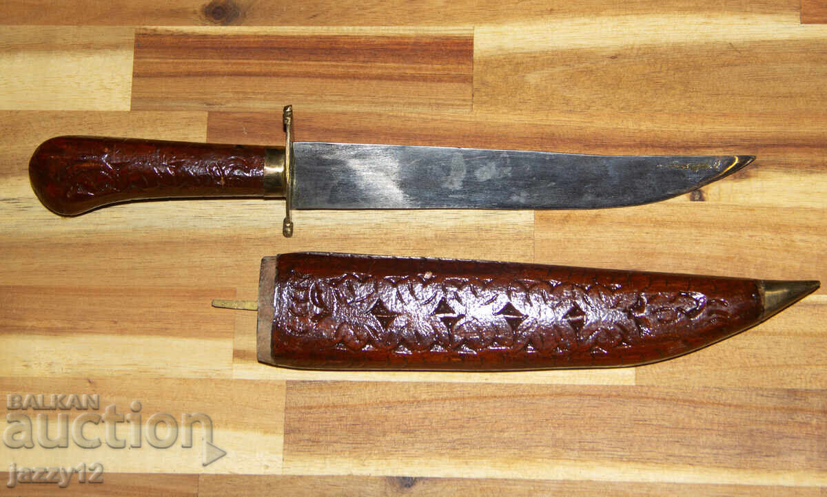 Old hunting knife, wooden sheath - 5