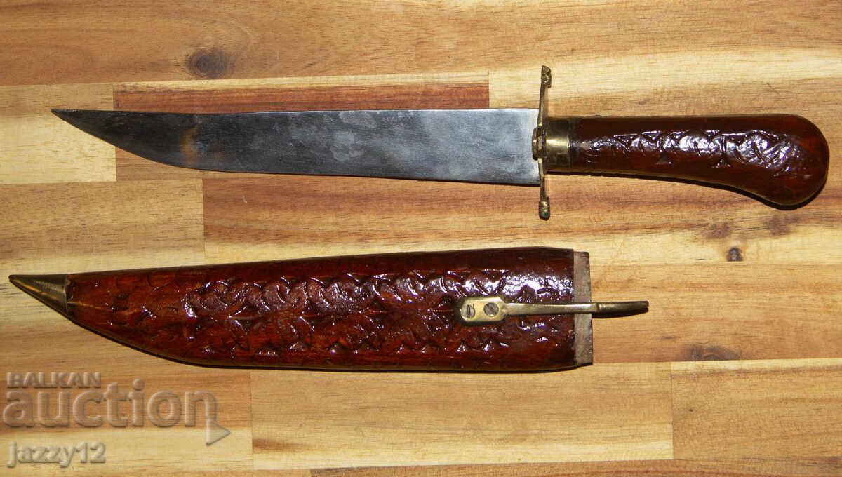 Old hunting knife, wooden sheath