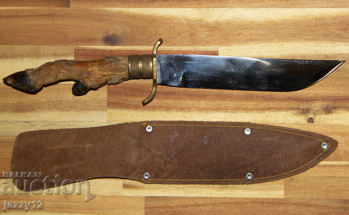 Solid hunting knife with a hoof handle - 5